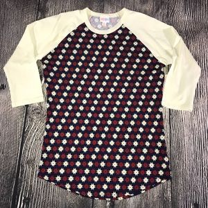 LulaRoe Randy Size XS StarBurst Red White Blue